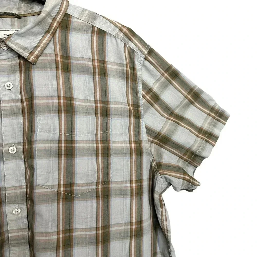 The North Face Plaid Shortsleeve Casual Button Down Shirt Size XXL